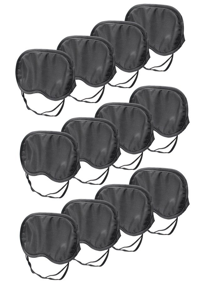 Coufce 12 PCS Satin Games Sleep Mask Eye Mask Sleep Blindfold Men & Women Night Eyeshade Travel Nap Team Building Games(Black) - Image 5